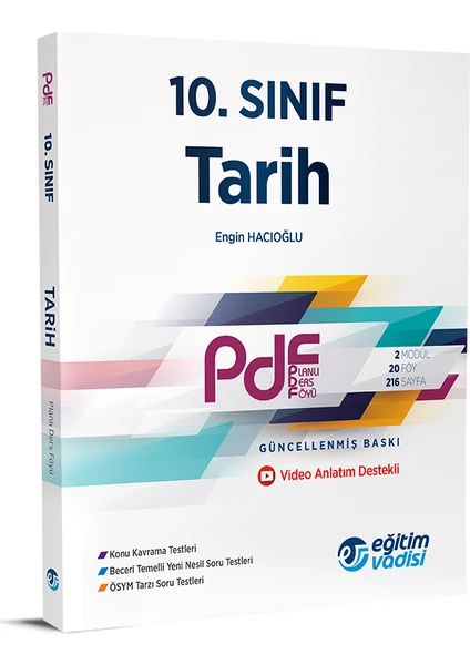 Eğitim Vadisi Yayınları 10.Sınıf PDF Tarih Video Anlatım Destekli