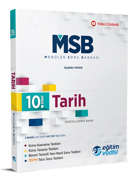 Eğitim Vadisi Yayınları 10.Sınıf Tarih Modüler Soru Bankası