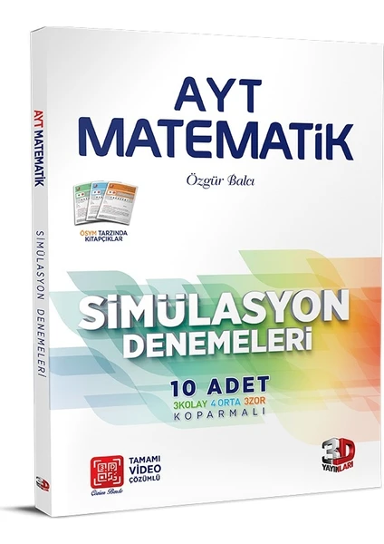 3D Yayınları AYT Matematik 10'lu Simülasyon Denemeleri Tamamı Video Çözümlü