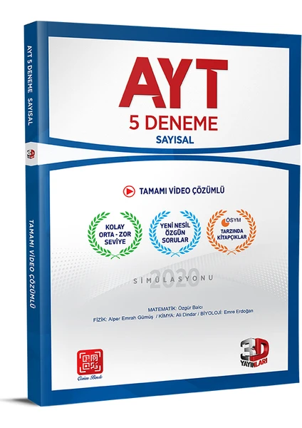 3D Yayınları AYT 5'li Sayısal Deneme Tamamı Video Çözümlü