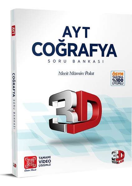 3D Yayınları AYT Coğrafya Soru Bankası Tamamı Video Çözümlü