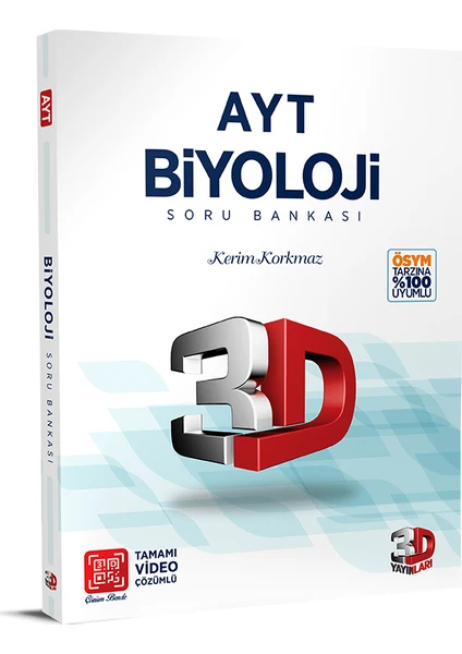 3D Yayınları AYT Biyoloji Soru Bankası Tamamı Video Çözümlü