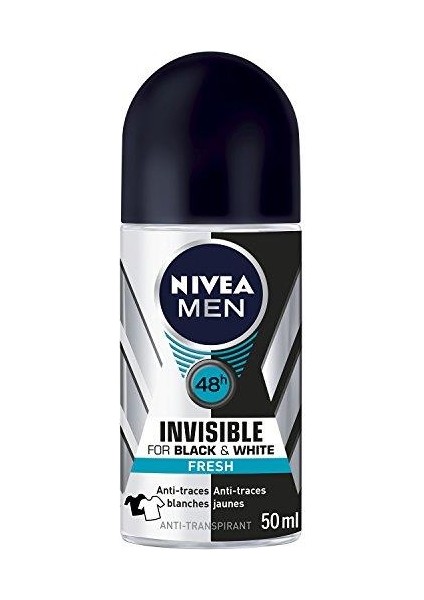 Nıvea Deo Roll-On Men Invısıble Fresh 50 ml Black&whıte