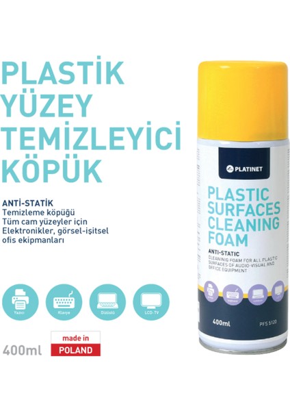 Anti Statik Plastik Yüzey Temizleme Köpüğü 400 ml fiyatları
