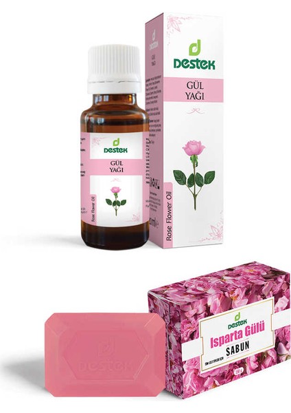 Gül Yağı ve Isparta Gülü Sabunu (2'li Set)
