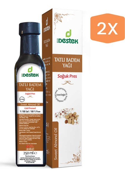 Tatlı Badem Yağı 250 ml (2'li)