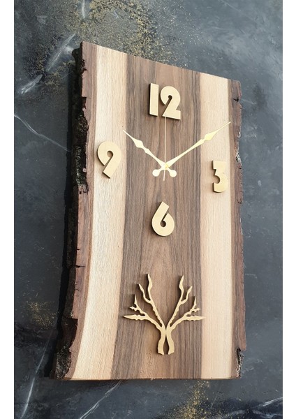 Doğal Ahşap Ceviz Duvar Saati