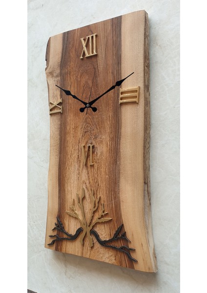 Doğal Ahşap Ceviz Duvar Saati