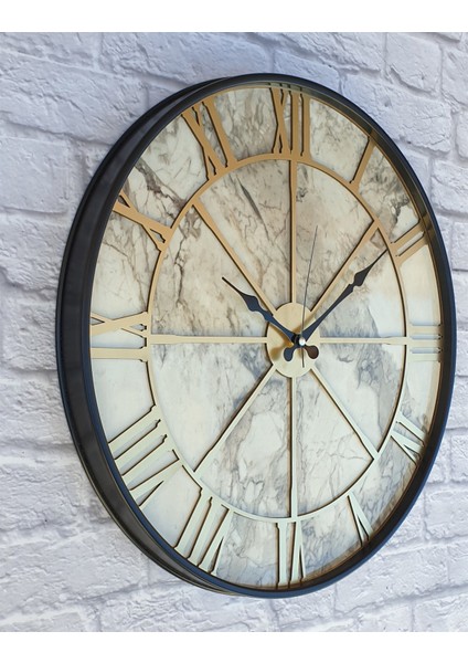Metal Kasalı Mermer Desenli Duvar Saati fiyatları
