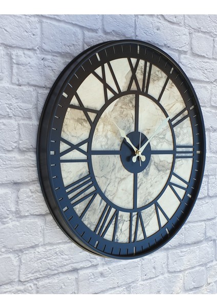 Metal Kasalı Mermer Desenli Altın Duvar Saati fiyatları