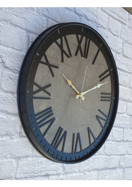 Metal Kasalı Mermer Desenli Duvar Saati fiyatları
