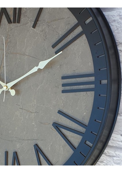 Metal Kasalı Mermer Desenli Duvar Saati fırsatları