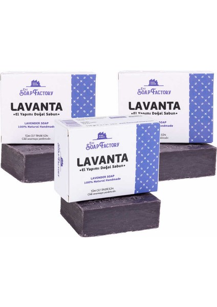 Klasik Seri El Yapımı Lavanta Sabunu 110 g x 3 Adet (Toplam 330 g) - Vegan - Lüks - Bütün Cilt Tipleri İçin - Geleneksel Kaynatma Yöntemi - Üstün Cilt Bakımı - Bitkisel