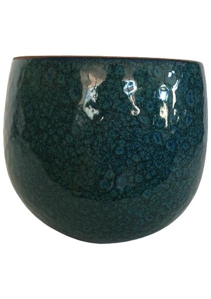 Armenbotanik Özel Yapım Yeşil Damla Sırlı Toprak Saksı 15 x 15 cm modelleri