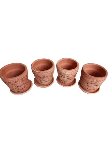 Armenbotanik 4 Adet Antik Görünümlü Toprak Saksı 12 x 12 cm modelleri
