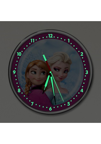 Premium Gece Parlayan Frozen Elsa Çocuk Odası Duvar Saati PFS-1791 fiyatları