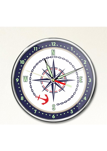 Premium Gece Parlayan Denizci Çocuk Odası Duvar Saati PFS-1733