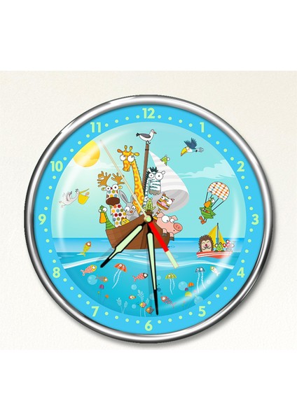 Premium Gece Parlayan Komik Denizciler Çocuk Odası Duvar Saati PFS-1783
