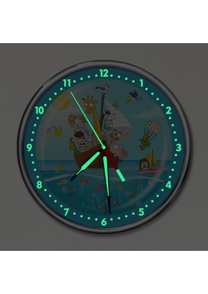 Premium Gece Parlayan Komik Denizciler Çocuk Odası Duvar Saati PFS-1783 fiyatları