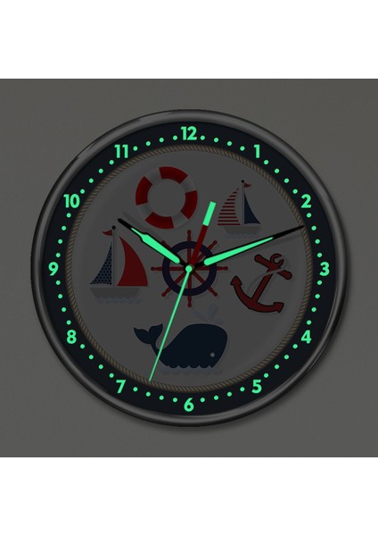 Premium Gece Parlayan Denizci Çocuk Odası Duvar Saati PFS-1731 fiyatları