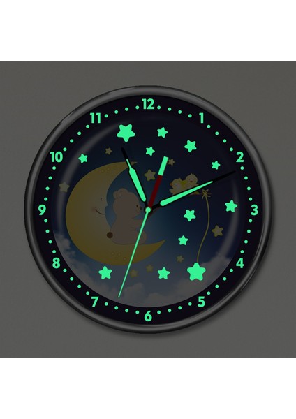 Premium Gece Parlayan Uykucu Ayıcık Çocuk Odası Duvar Saati PFS-1781 fiyatları