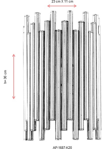 AP-60056-K20 Krom Kaplama Aplik E27 Metal 21x11cm