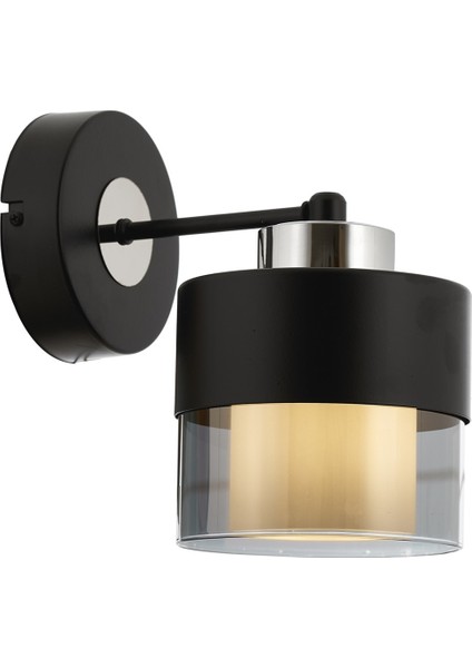 AP-60193-1BSY Siyah Boyalı Aplik E27 Metal Cam 14x19cm