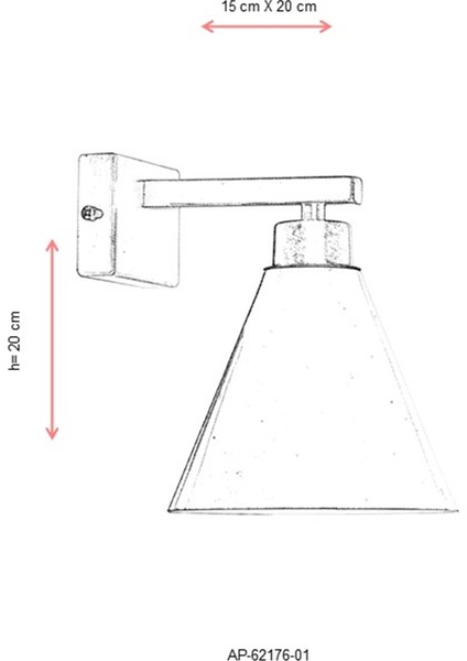 AP-62176-01 Eskitme Kaplama Aplik E27 Metal 15x20cm fiyatları