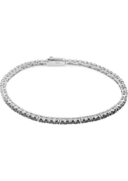 Baget Taşlı Gümüş Su Yolu Bileklik