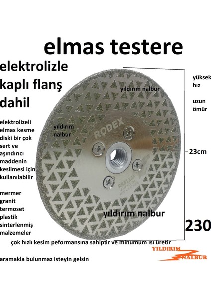 Elmas Daire Testere Flanşlı Mermer Kesici 230 Turbo Elmas Granit Yoğun Elmaslı Soğutmalı Duble Büyük fiyatları