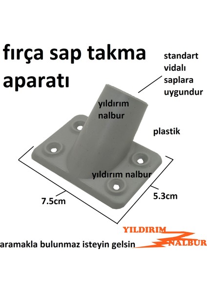 Fırça Sapı Takma Aparatı 3 Adet Plastik Vidalı Sap Takma Aparatı Delikli