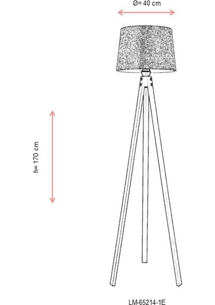 AVONNI LM-65214-1E Eskitme Kaplama Lambader E27 Ahşap Kumaş 40cm