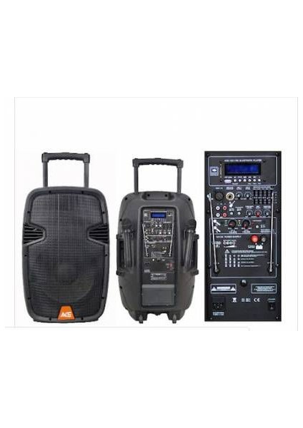 Ace Audıo PAQ-15AB 300 Watt Taşınabilir Şarjlı Amfi