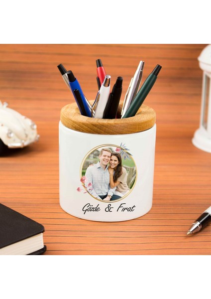 İsme Özel Ahşap Kapaklı Kalemlik - Fotoğraf Baskılı fiyatları