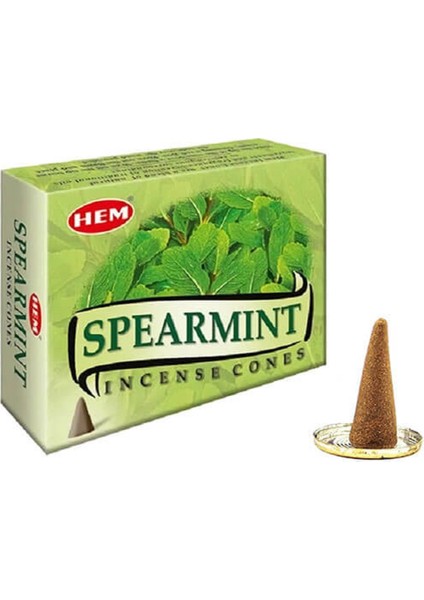 Taze Nane Spearmint Kokulu Tütsü Altlığı Hediyeli 120 Adet Uzun Yanma Süreli Konik Tütsü fiyatları