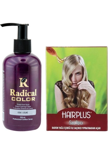 Color Saç Boyası Lila 250 ml ve Hairplus Saçaçıcı