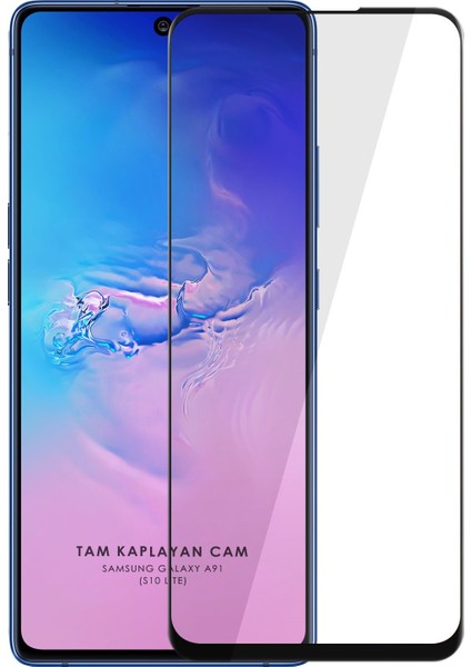 Samsung Galaxy A91 5d Mat Seramik Tam Kaplayan Ekran Koruyucu Cam