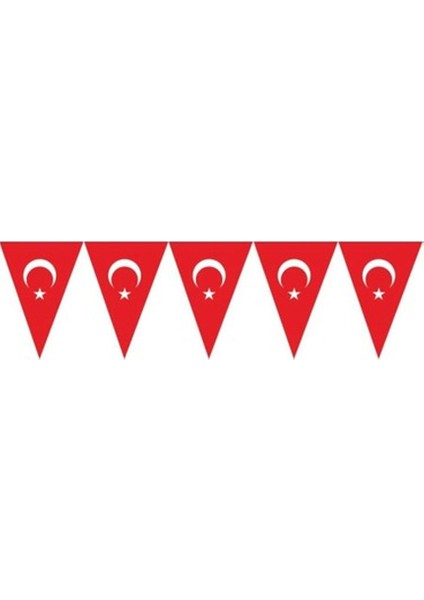 Türk Bayraklı Küçük Üçgen Flama Banner