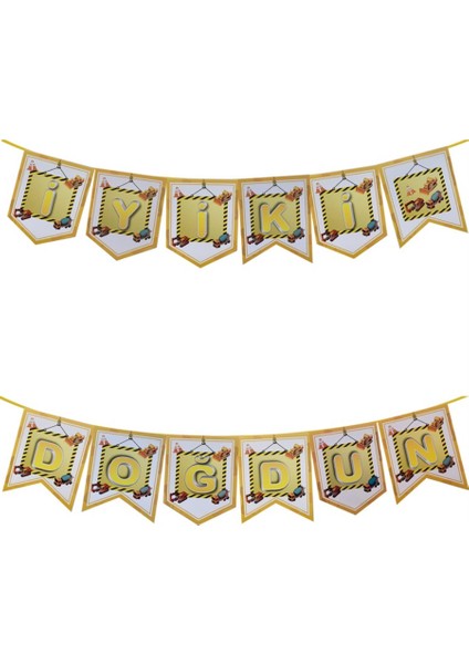Inşaat Iyiki Doğdun Banner Zigzag