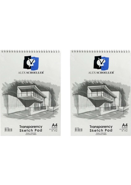 ALX-864 Eskiz Blok Spiralli A4 50/55 gr 2'li