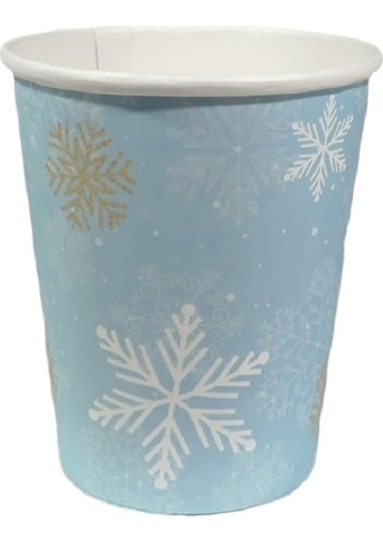 Kar Tanesi Temalı Karton Bardak 8'li
