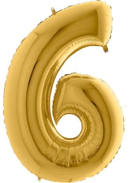 Gold Folyo Balon 6 Rakamı 40 Cm.