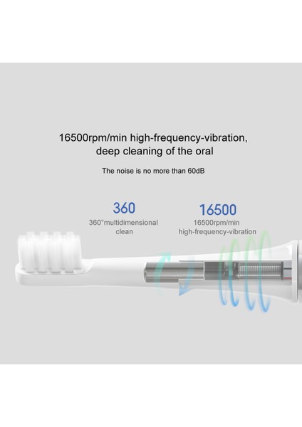 Mijia T100 Elektrikli Diş Fırçası - Beyaz (Yurt Dışından)