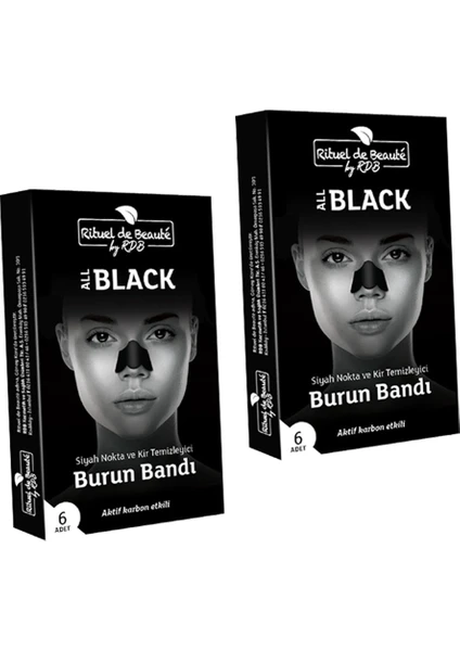 Rituel de Beaute  Black Aktif Karbon Siyah Nokta ve Kir Temizleyici 2 Kutu 12 Adet Burun Bandı