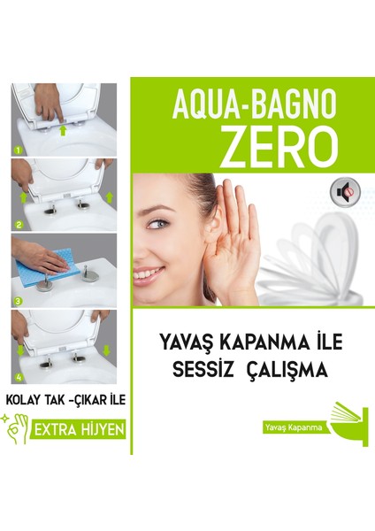 Aqua Bagno Zero Yavaş Kapanan Klozet Kapağı - Duroplast