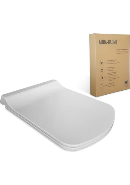 Aqua Bagno -Basıc  Yavaş Kapanan Klozet Kapağı