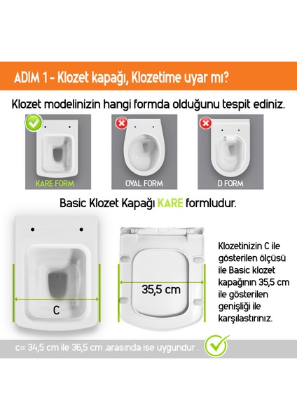 Aqua Bagno -Basıc  Yavaş Kapanan Klozet Kapağı