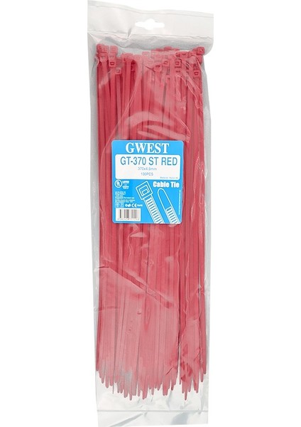 Gt 370ST 370 x 4.8 mm Kırmızı Kablo Bağı
