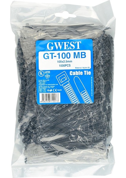 Gt 100MB 100 x 2,5 mm Siyah Kablo Bağı