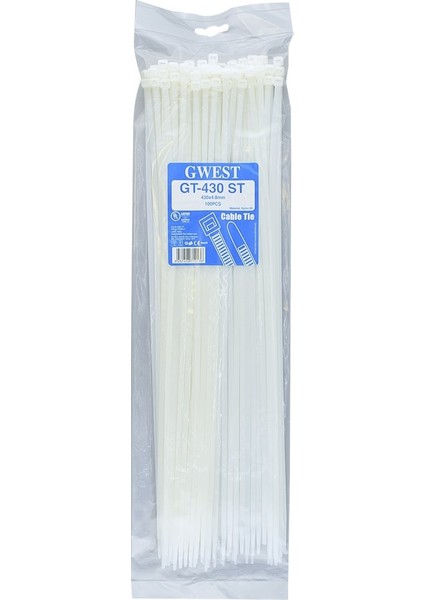 Gt 430ST430 x 4,8 mm Beyaz Kablo Bağı
